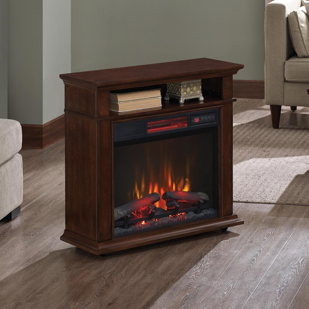 Duraflame Quartz Heater Rolling Mantel Fireplace 