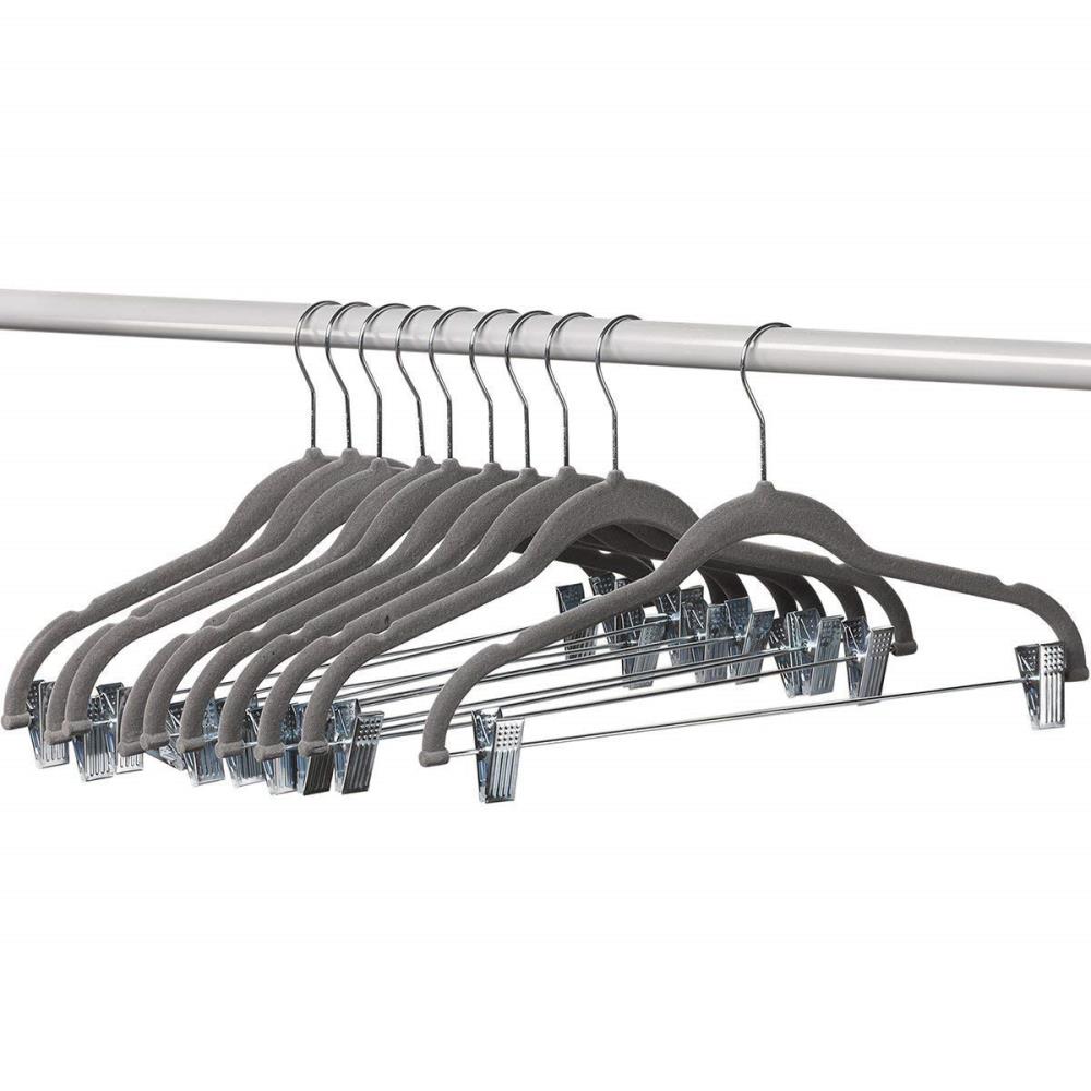 TIMMY Velvet Hangers with Clips 20 Pack Non Slip Clothes Hangers Ultra Thin for Pants Hangers Skirt Hangers with Swivel Hooks Black 