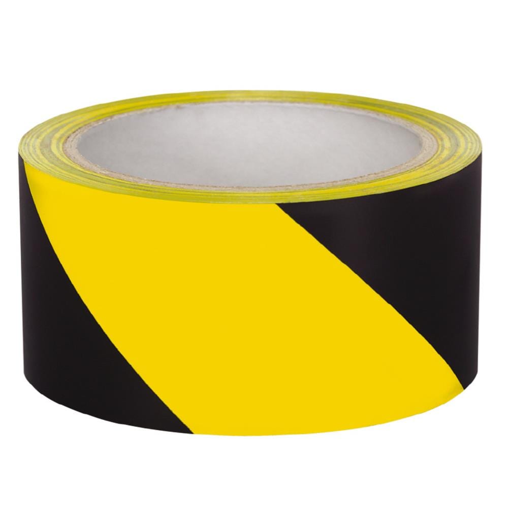 1 Roll VINYL FLOOR STRIPED SAFETY WARNING MARKING TAPE BLACK/YELLOW 3INCH x 54FT 