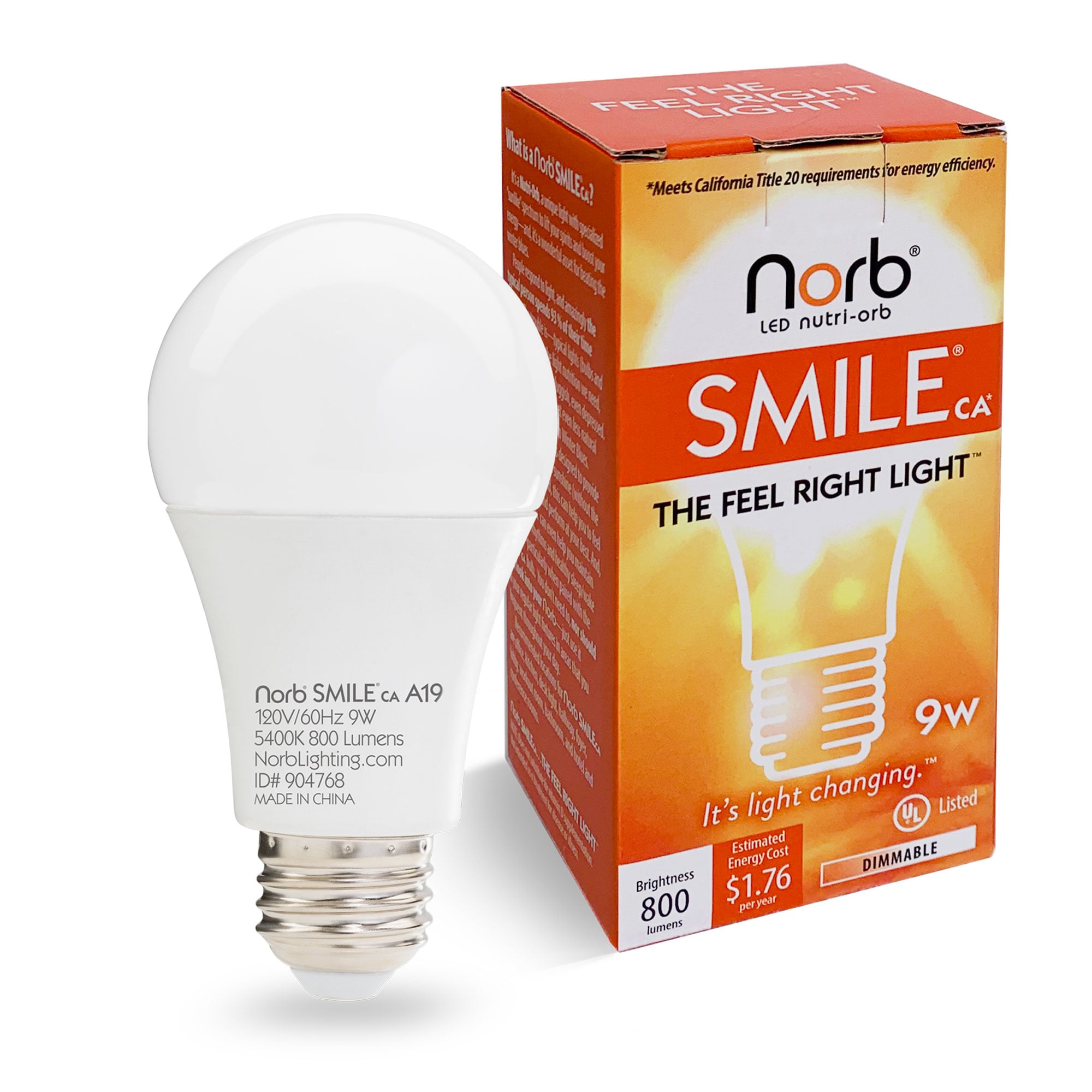 Norb 60-Watt EQ Full Spectrum Medium Base (e-26) Dimmable LED Light Bulb in General Purpose LED Light Bulbs department at Lowes.com