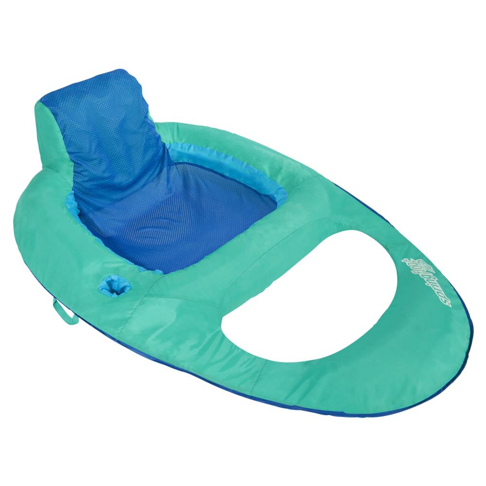 SwimWays Spring Float Inflatable Recliner Pool Lounger Aqua/Lime 2 Pack 