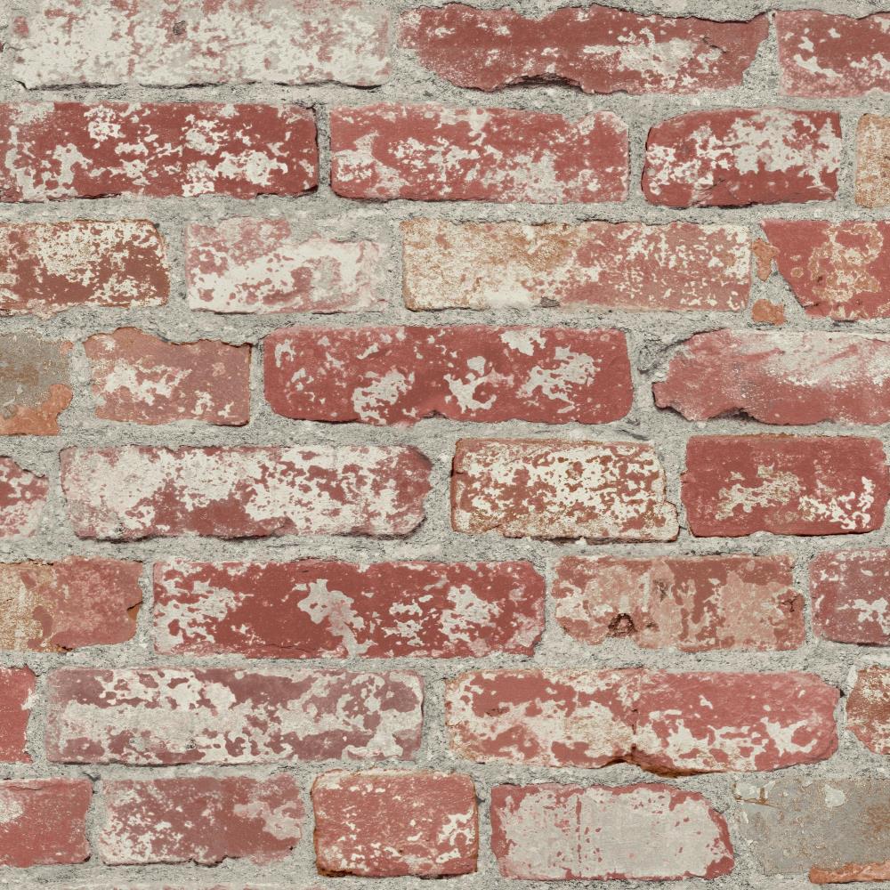 Seamless Red Brick WallSelf-adhesive Vinyl Wallpaper 66" x 96"