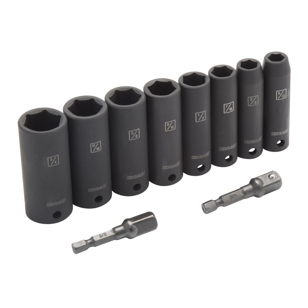10pc 1/2" Dr Deep Impact Sockets wrench Set Chrome Vanadium Steel Standard SAE