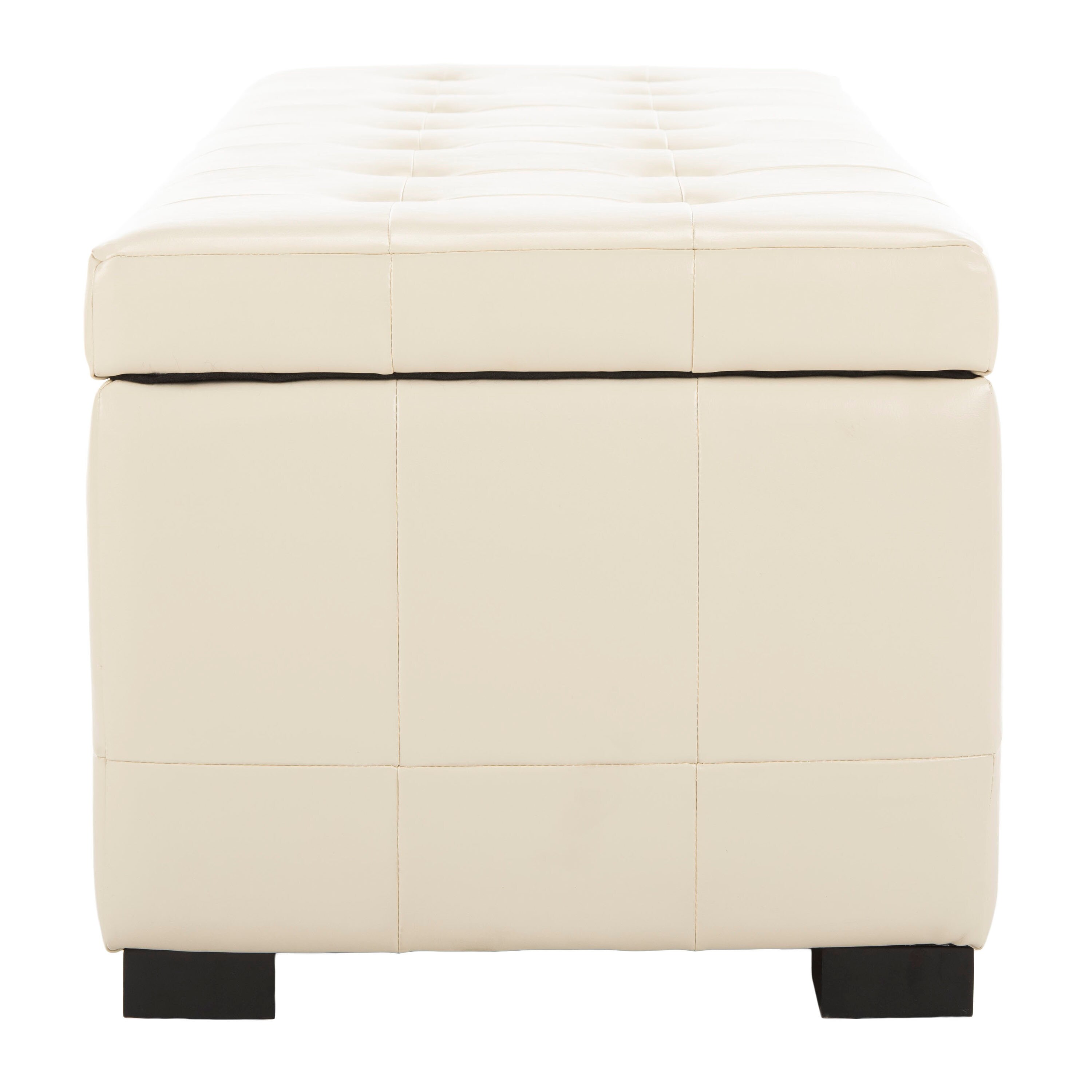 off white leather ottoman with storage