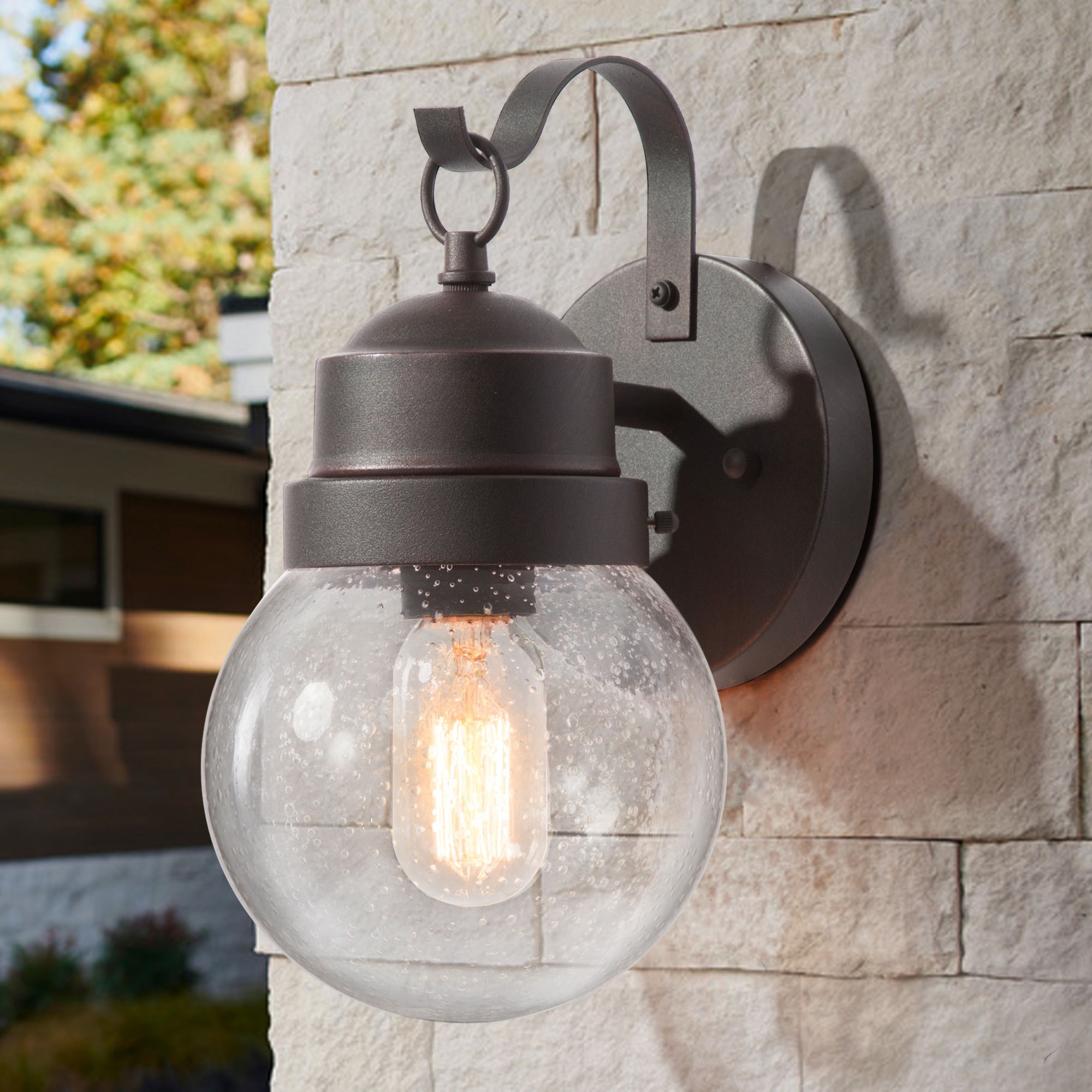 UK Outdoor PIR Motion Sensor LED Lights Garden Porch Wall Security Curve Lamps 