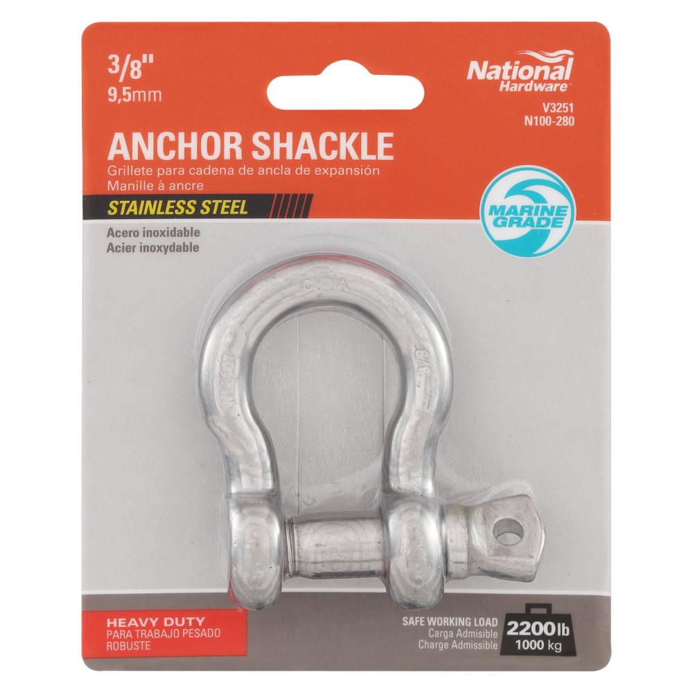 Lehigh 5/16" Stainless Steel Anchor Shackles Safe Working Load 1320 lbs 2 
