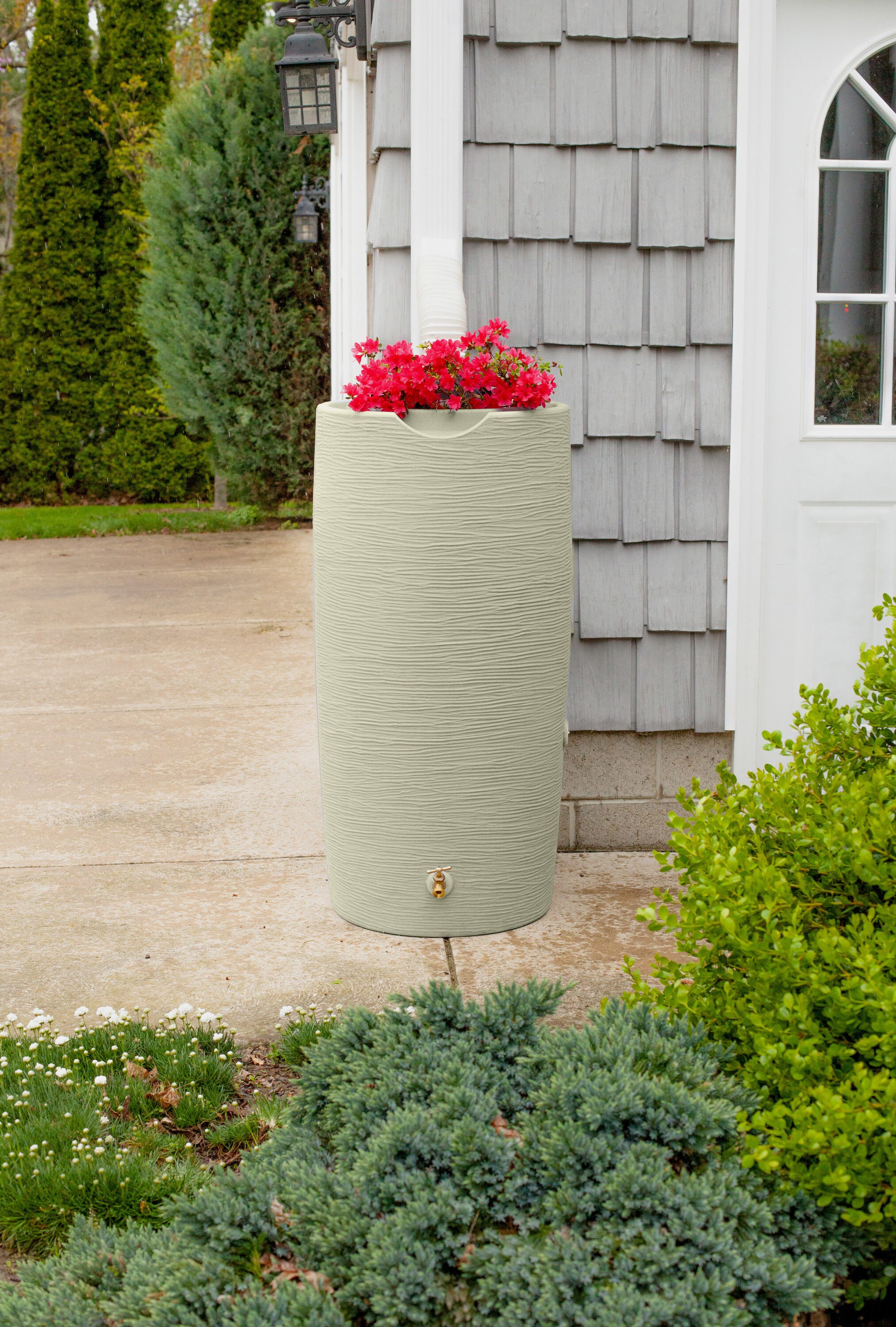 Good Ideas 50-Gallon Sandstone Plastic Rain Barrel Spigot
