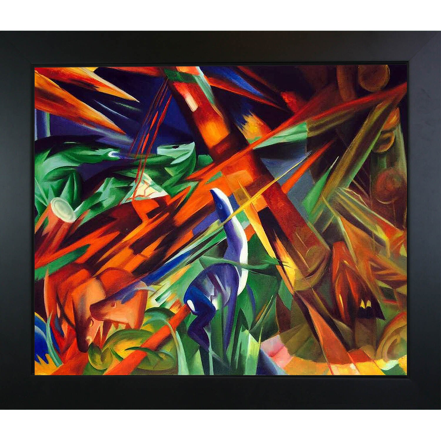 Franz Marc Deer in the Woods 1 Panel Print Canvas Painting Frame Home Furnishings 