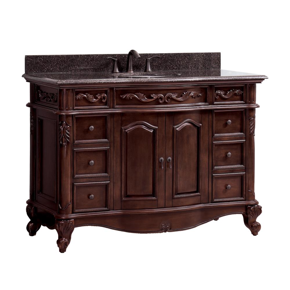 Avanity Provence 49 In Antique Cherry Undermount Single Sink Bathroom Vanity With Imperial Brown 