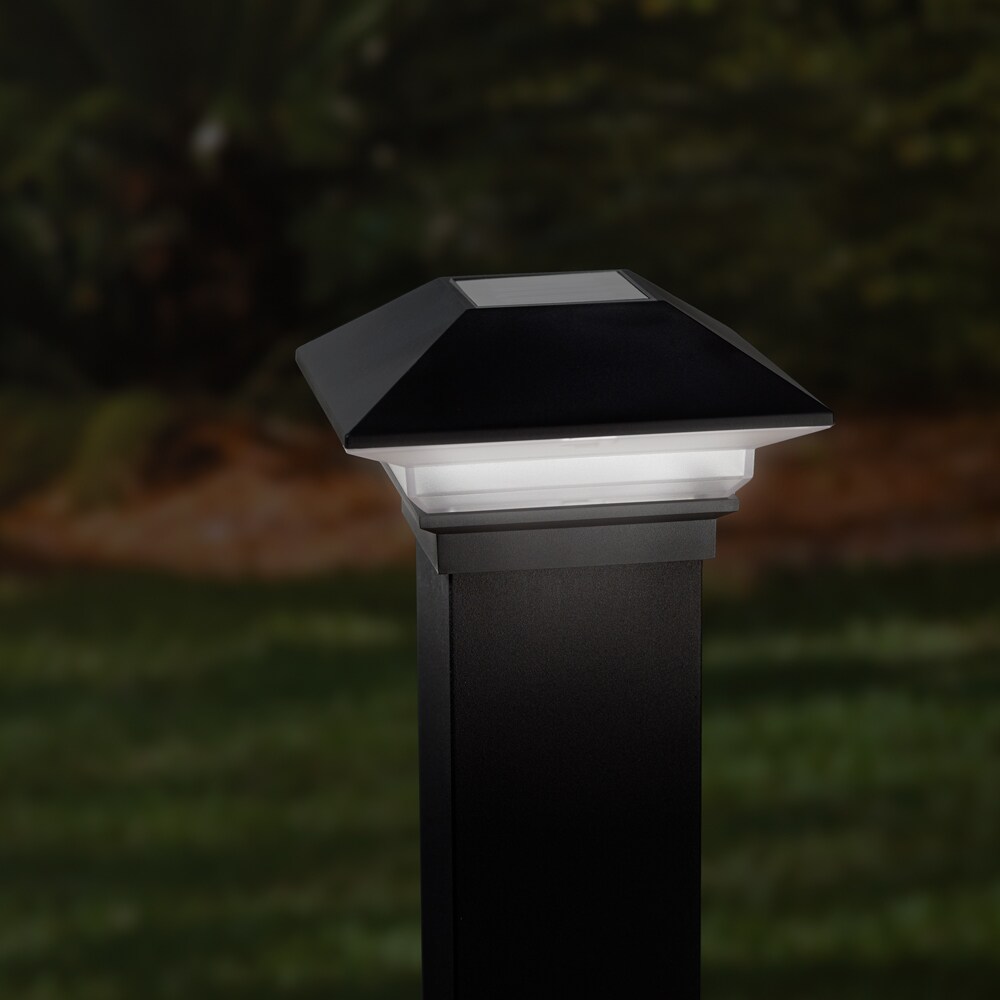 With 4" universal base - For 4"x4" PVC&Wood Post Details about   8-Pk Solar Black Cap Light 