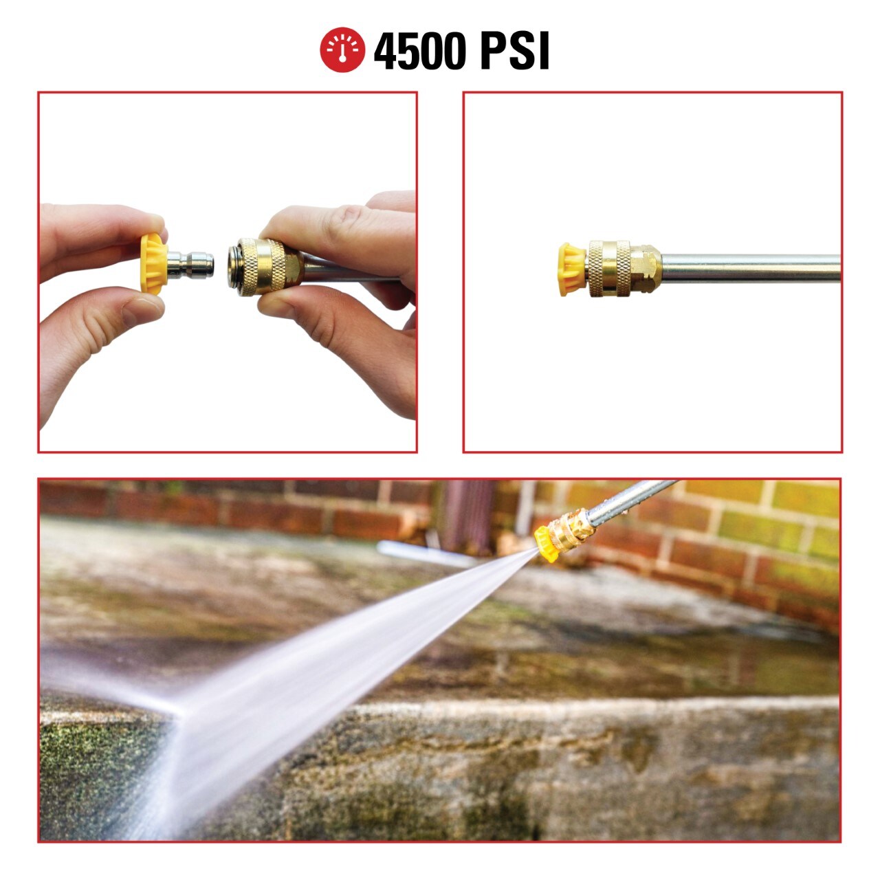 Pressure Washer Nozzle Fast Cleaning Hose Accessory Sprinkler Head Water Flow 