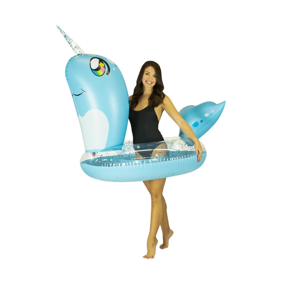 PoolCandy 1-Seat Blue With Silver Glitter Inflatable Ride-On In The ...