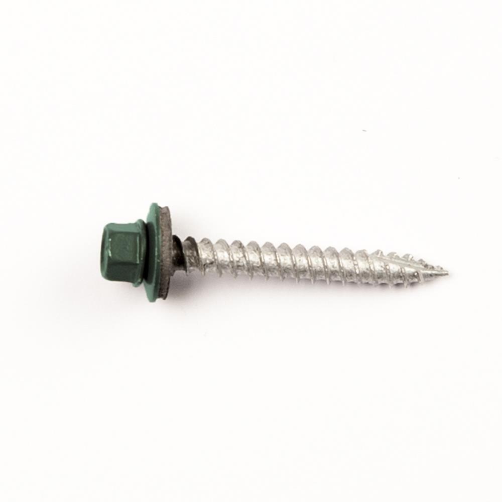 250 Pcs of #10 Torx Low Profile Roofing Screws Mechanical Galvanized Forest Green Finish Color Length 1 in. 