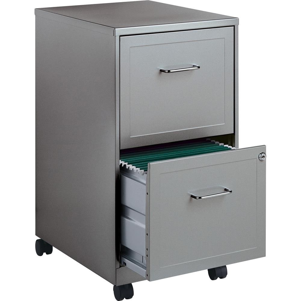 Lorell SOHO 2-Drawer Mobile File Cabinet 18" Black Steel LLR16872 