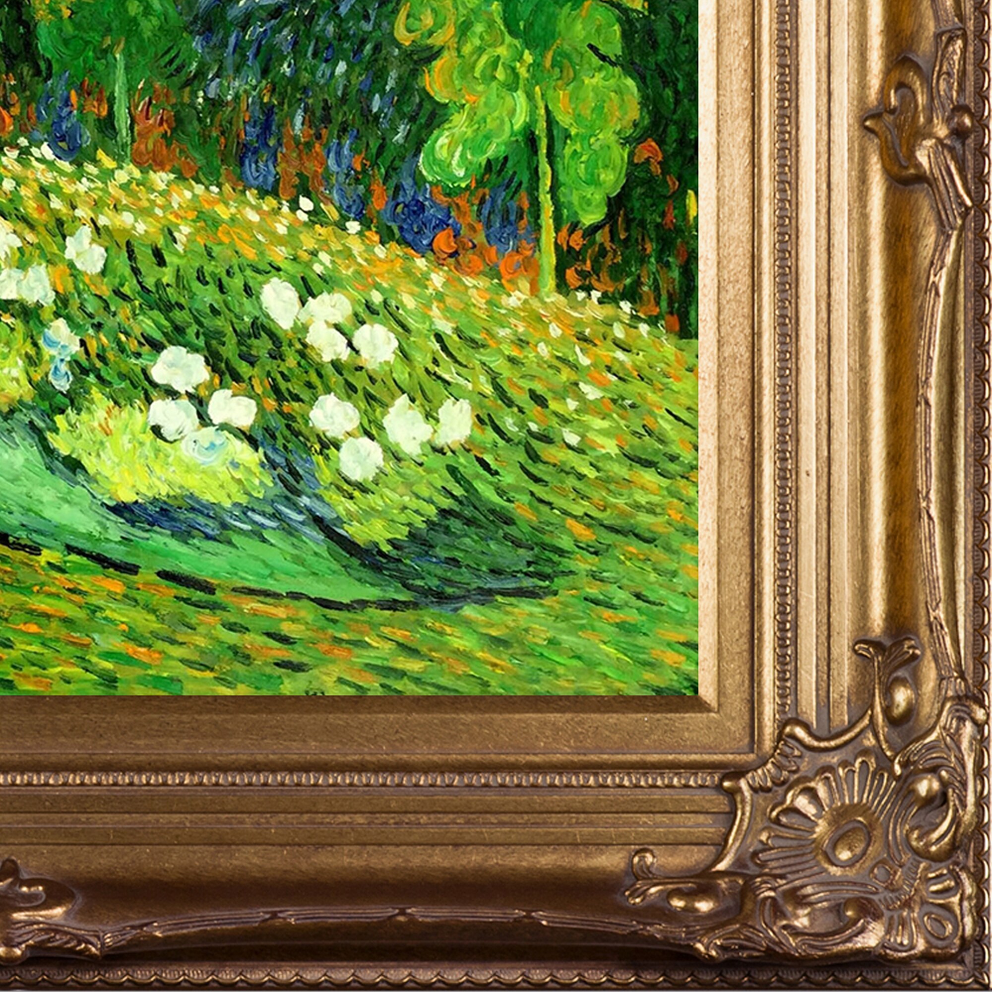 overstockArt Van Gogh The Garden of Daubigny Canvas Art Renaissance Bronze Frame/Finish 
