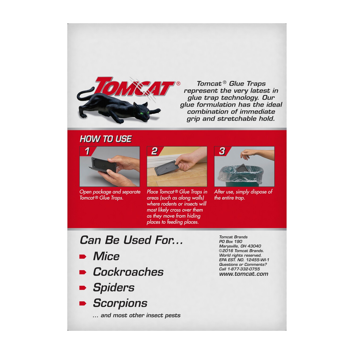 cockroaches Tomcat Glue Mouse Traps 4 packs scorpions + mice spiders 