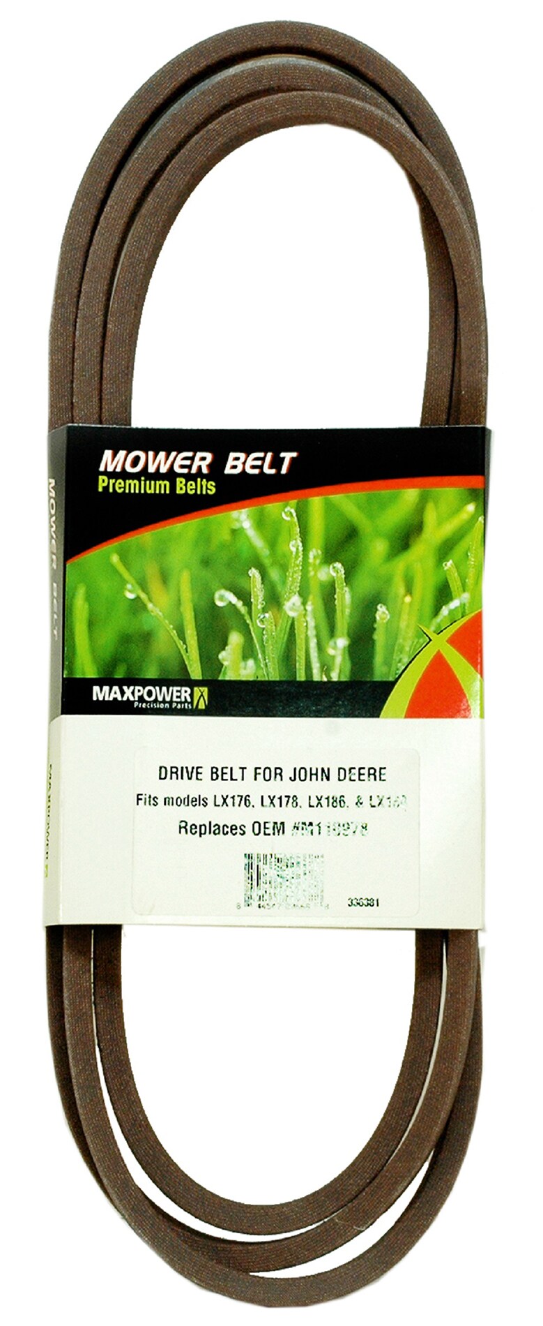 LX178 and LX188 Lawn mowers Drive Belt replaces M110978 for LX176 