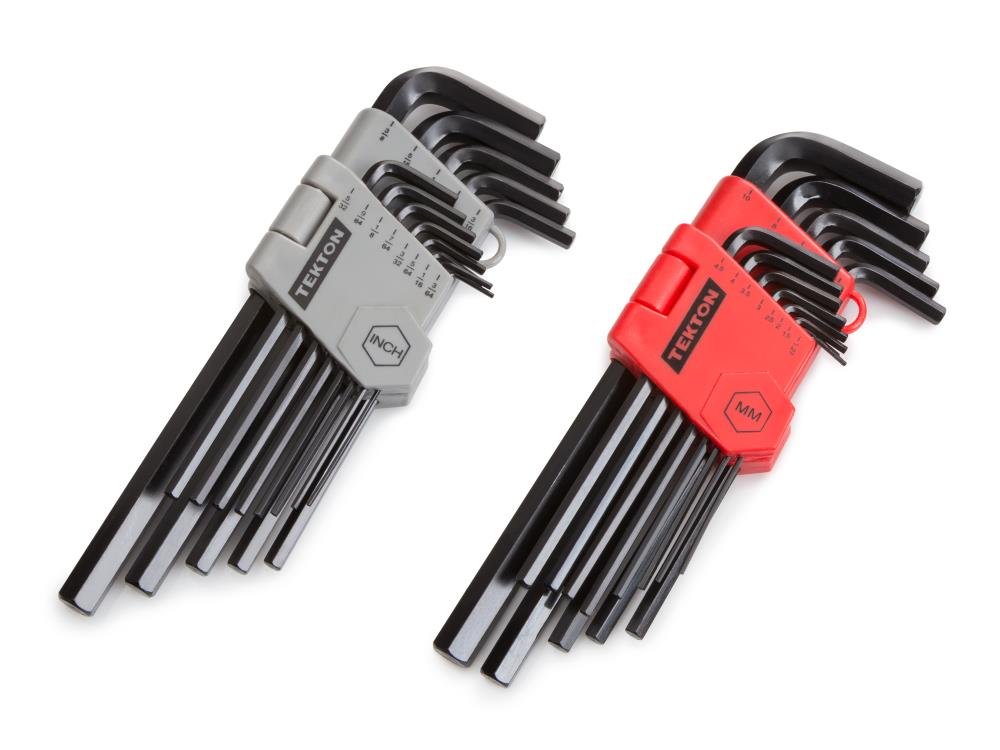 TEKTON 26 Piece Long Arm Ball End Hex Key Wrench Set Inch Metric Allen Hand Tool 