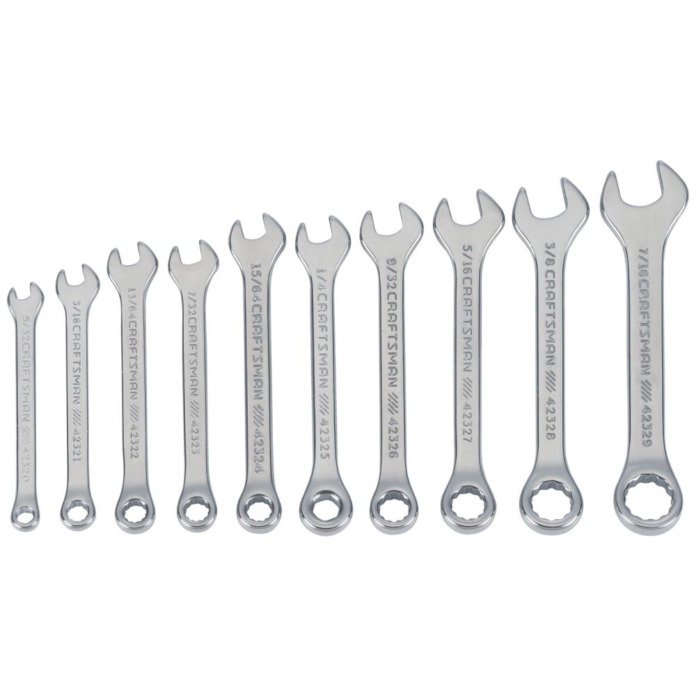 10-Pc Metric choose a set Details about   CRAFTSMAN Polished Stubby Wrench Sets 10-Pc SAE Inch 
