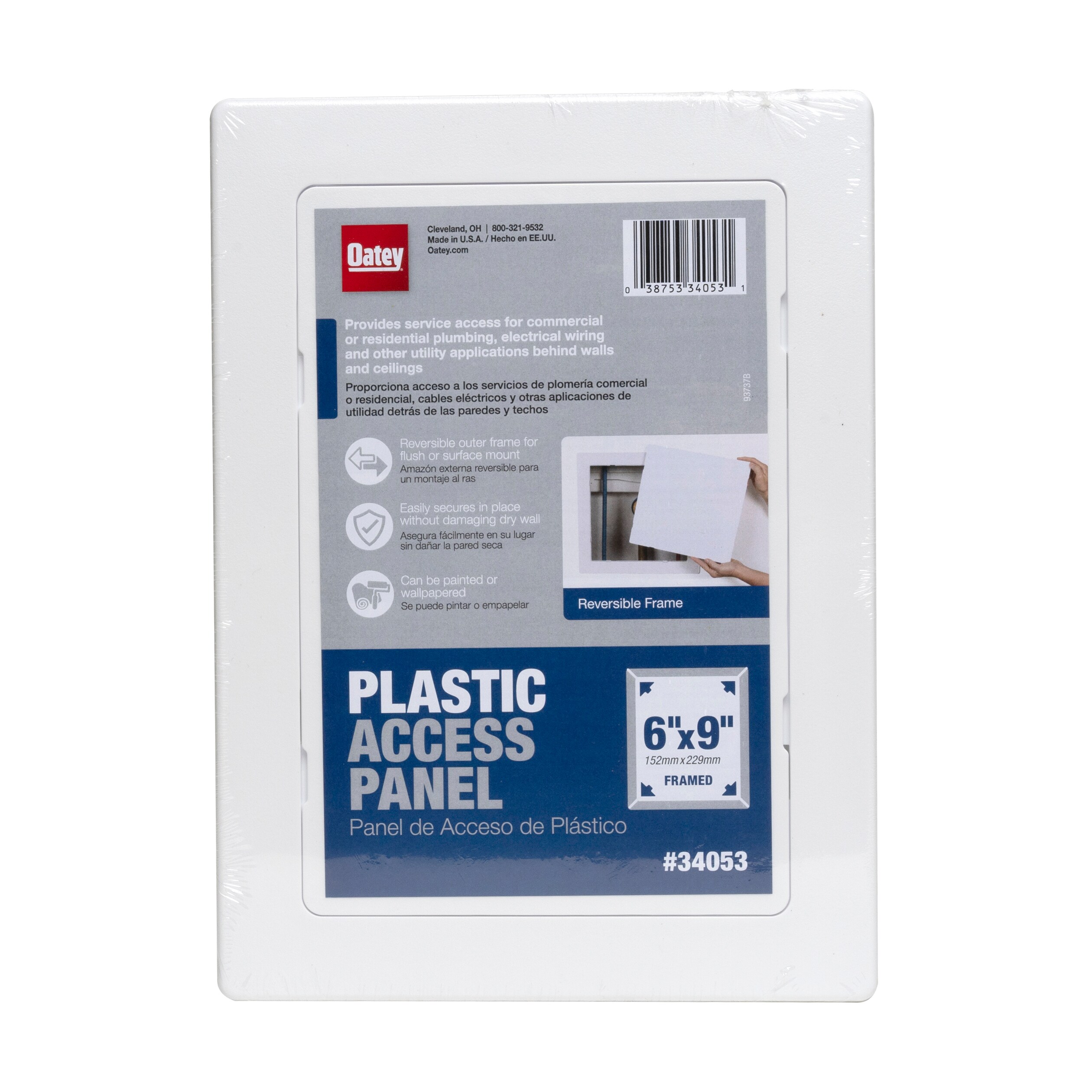 6-Inch by 9-Inch Oatey 34055 Plastic Access Panel 