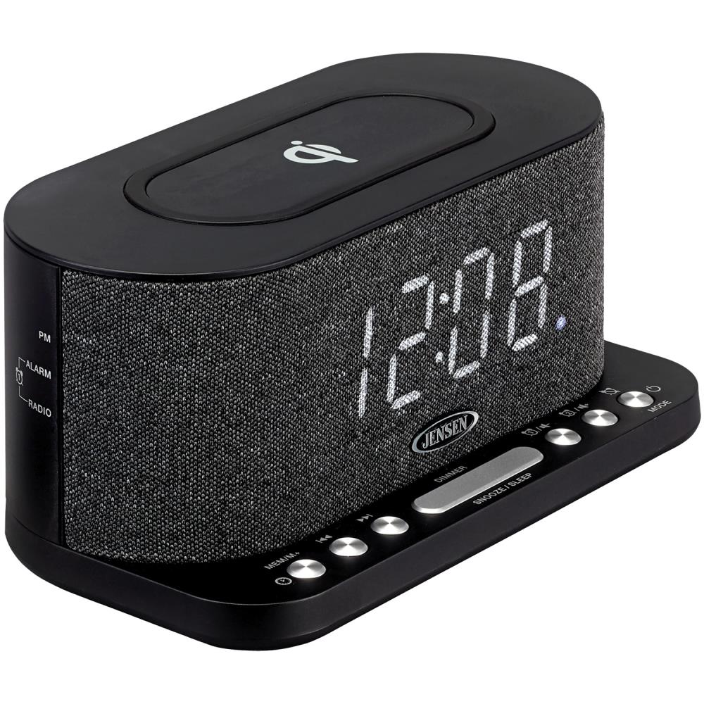 Jensen Dual Alarm Clock Radio with Wireless QI Charging in the Clocks department at