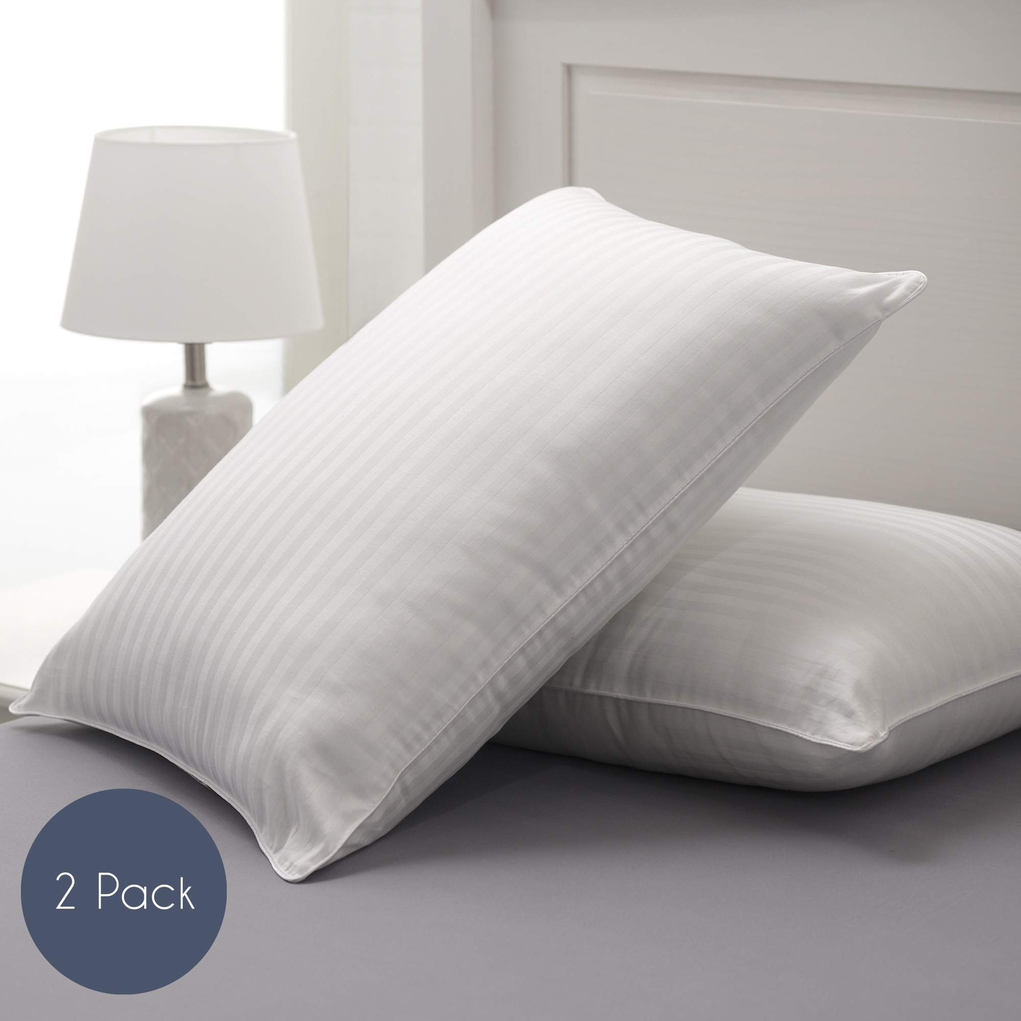 Down Alternative Bed Pillow Set of 2 Pillows Bedding Set Sleep Standard Queen US 