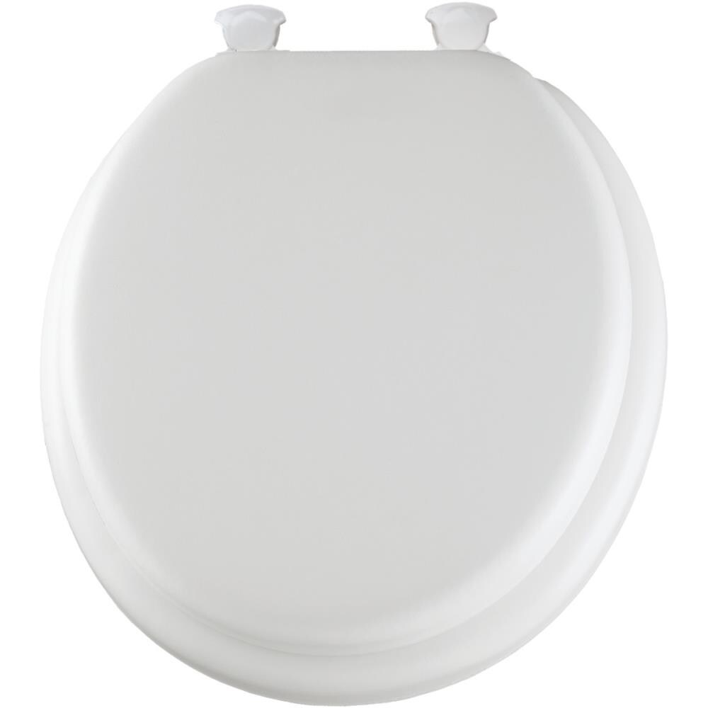 ROUND MAYFAIR  13EC 000 Soft Toilet Seat Easily Removes Padded with Wood Core, 