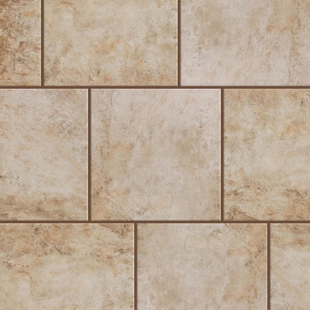 Style Selections Mesa Beige 12 In X 12 In Glazed Porcelain Stone Look Floor And Wall Tile In The Tile Department At Lowes Com