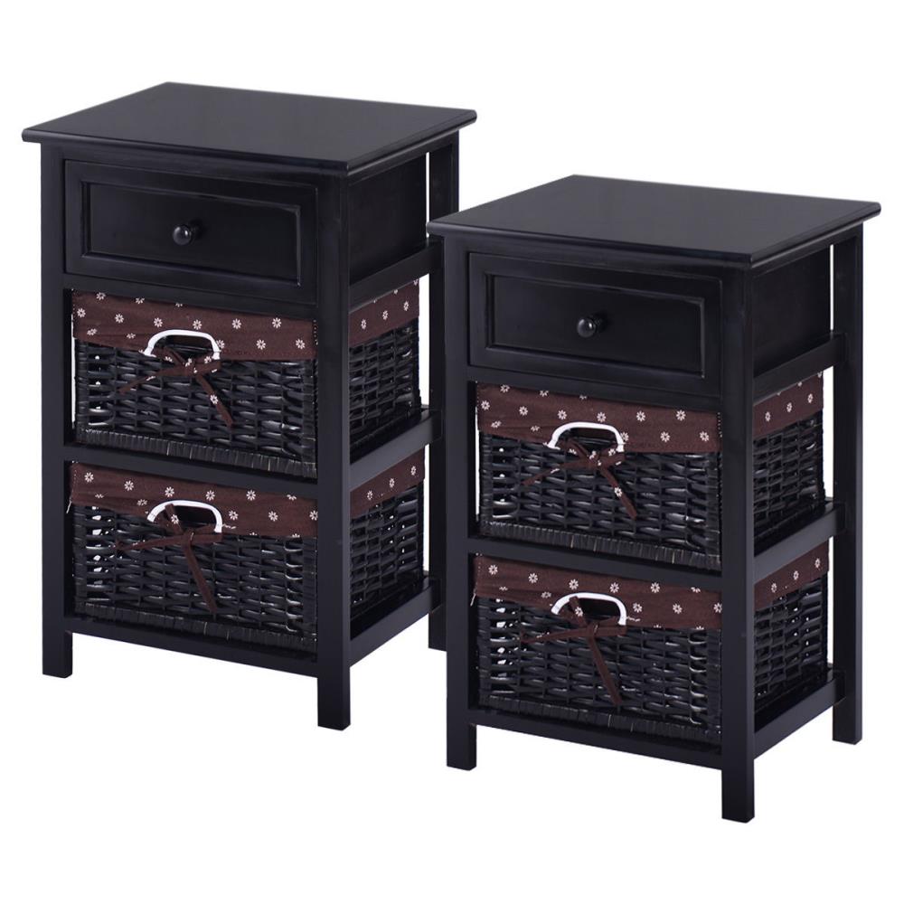 costway black nightstand