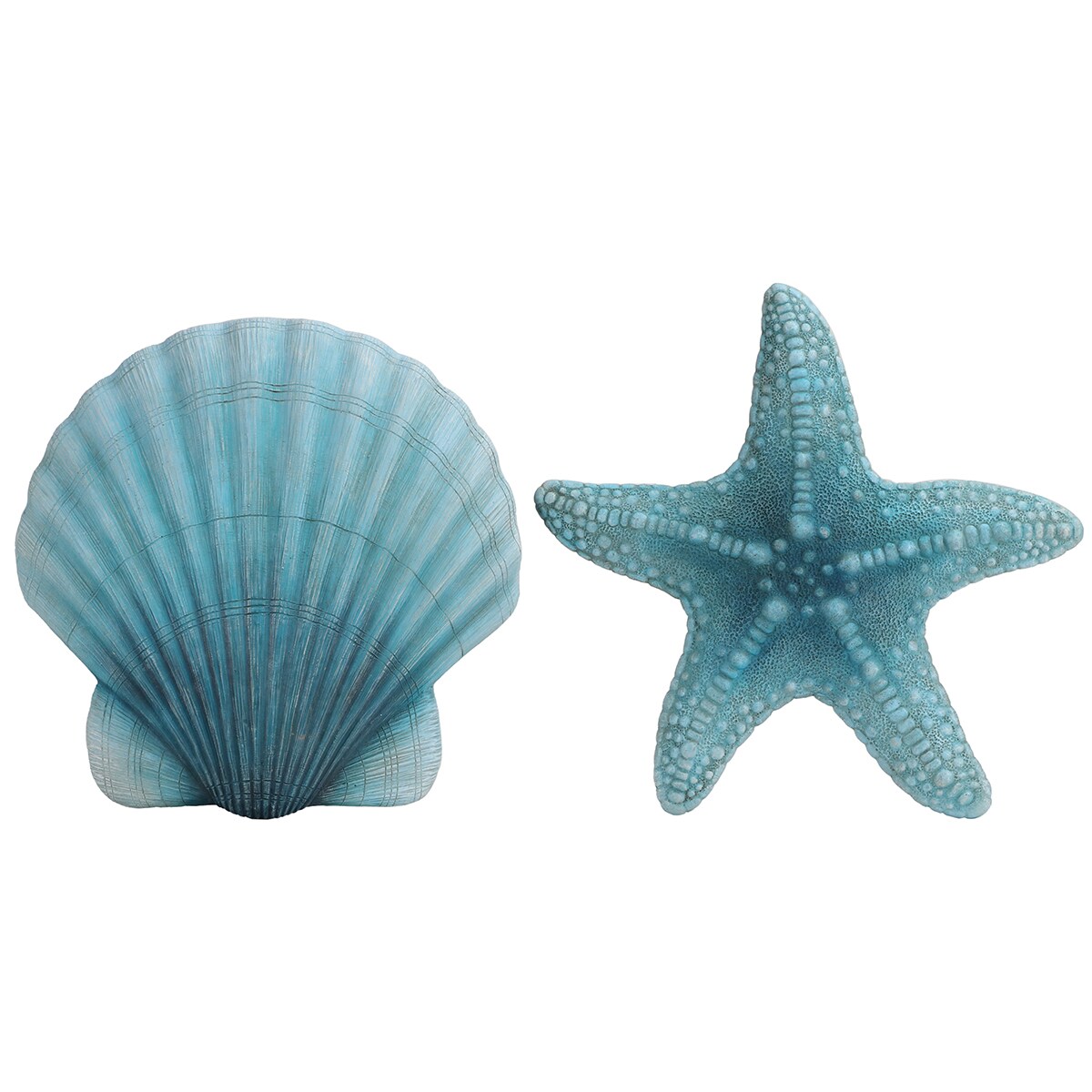 Set of 3 Sea Shells & Starfish Metal Art