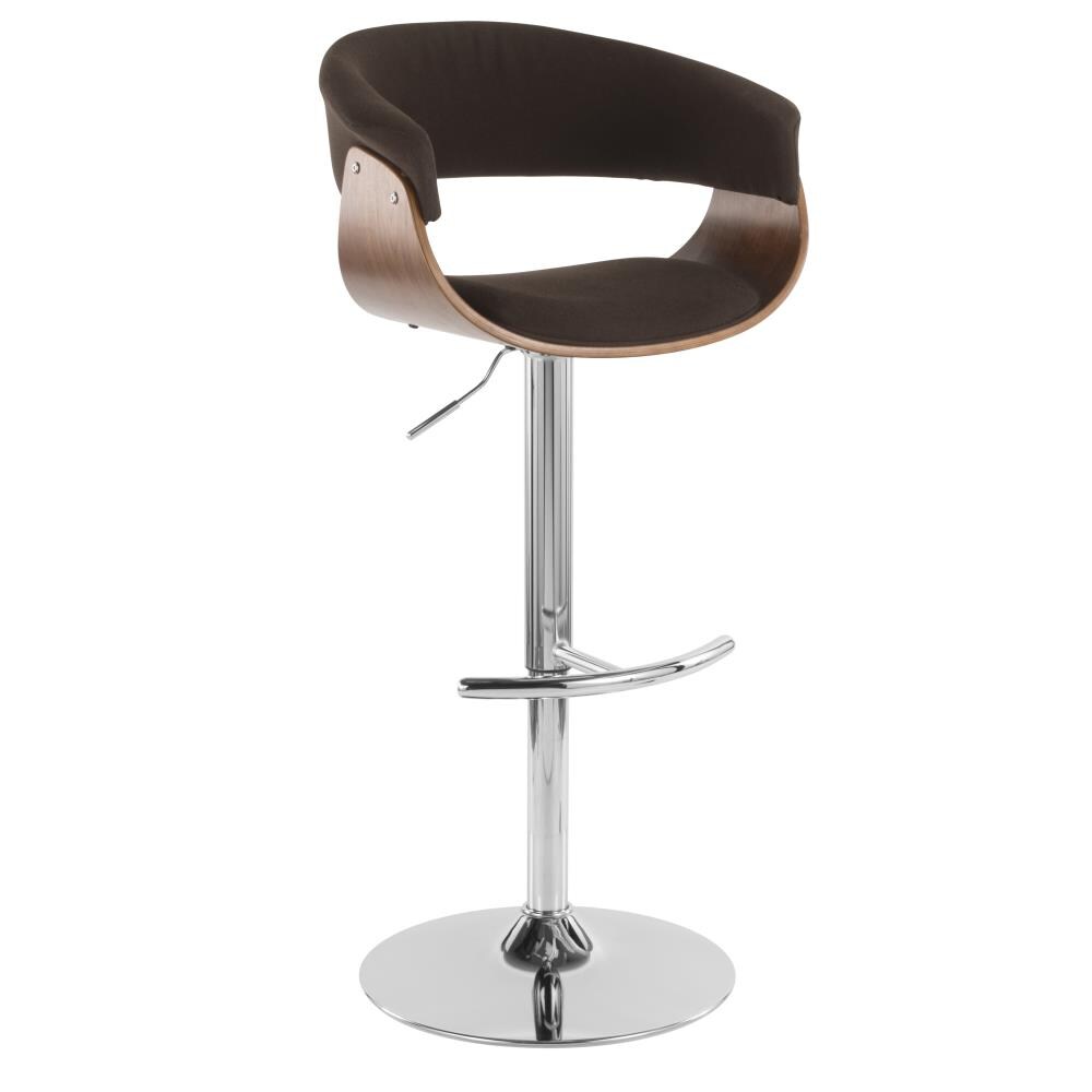 Photo 1 of LumiSource Vintage Mod Walnut, Espresso Tall (36-in and up) Upholstered Swivel Bar Stool