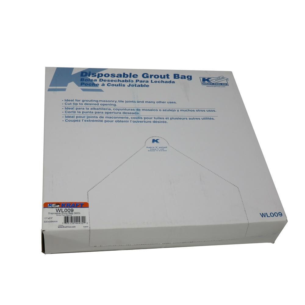 Kraft Tool Heavy Duty Grout Bag w/Metal Tip Made in the USA Kraft Tool Heavy Duty Grout Bag w/Metal Tip Made in the USA