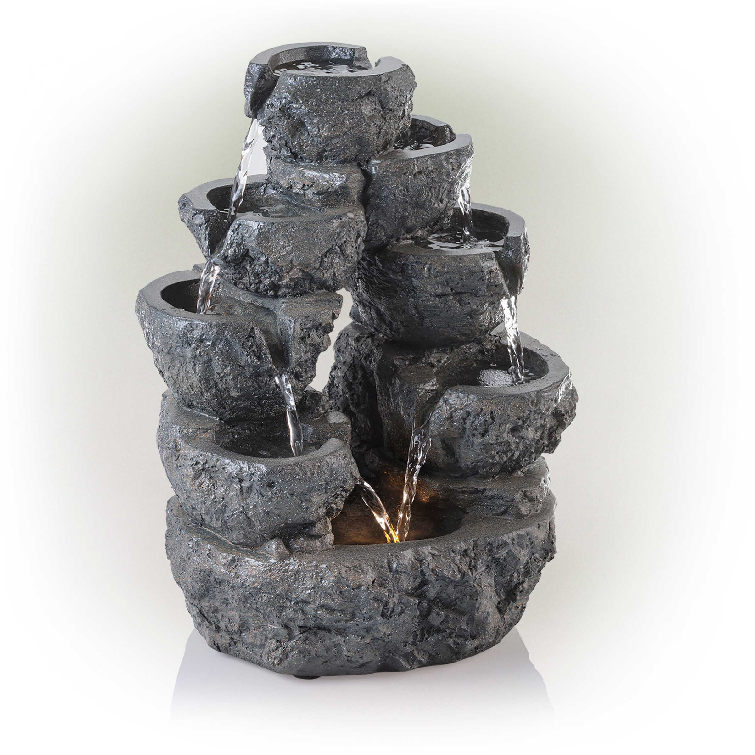 Alpine Corporation 14-in H Resin Tiered Fountain Outdoor Fountain