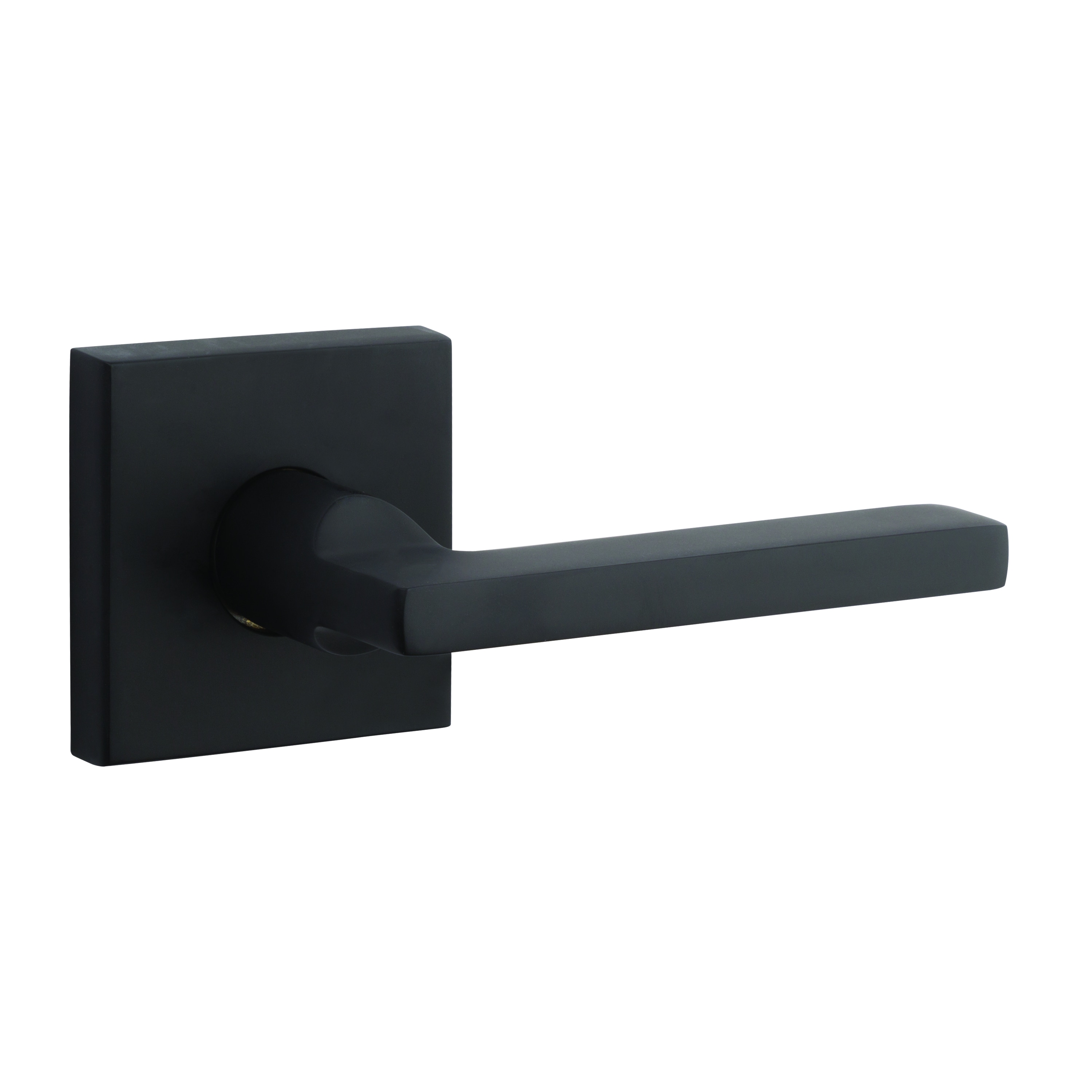 Baldwin Baldwin Reserve Passage Square Lever and Contemporary Square Rose  with 6Al Latch and Dual Strike Satin Black Finish in the Door Handles  department at Lowes.com