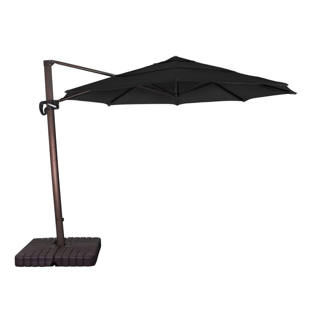 California Umbrella 11-ft Black Auto-tilt Cantilever Patio 