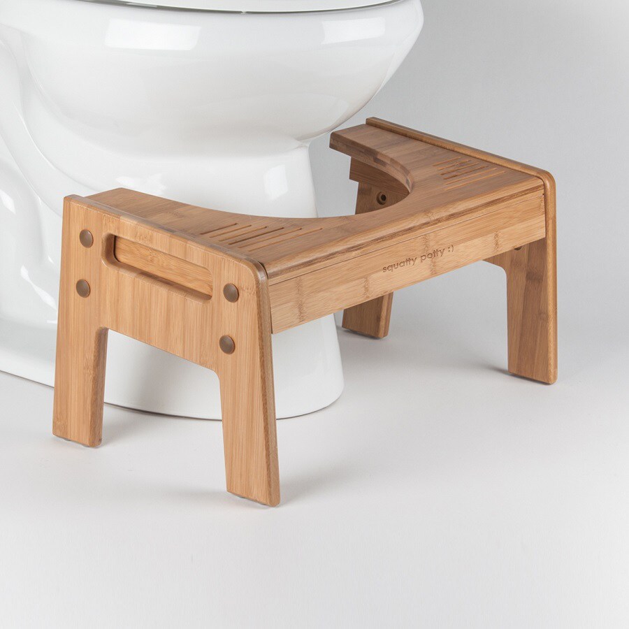 MallBoo Adjustable Bamboo Squatty Potty Toilet Stool Portable Bathroom StepStool 