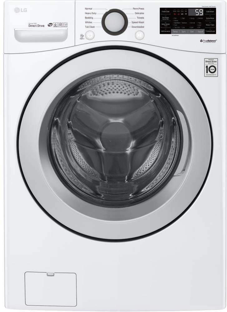 LG Smart Wi-Fi Enabled 4.5-cu ft High Efficiency Stackable Front-Load Washer (White) STAR in the Front-Load Washers department at Lowes.com