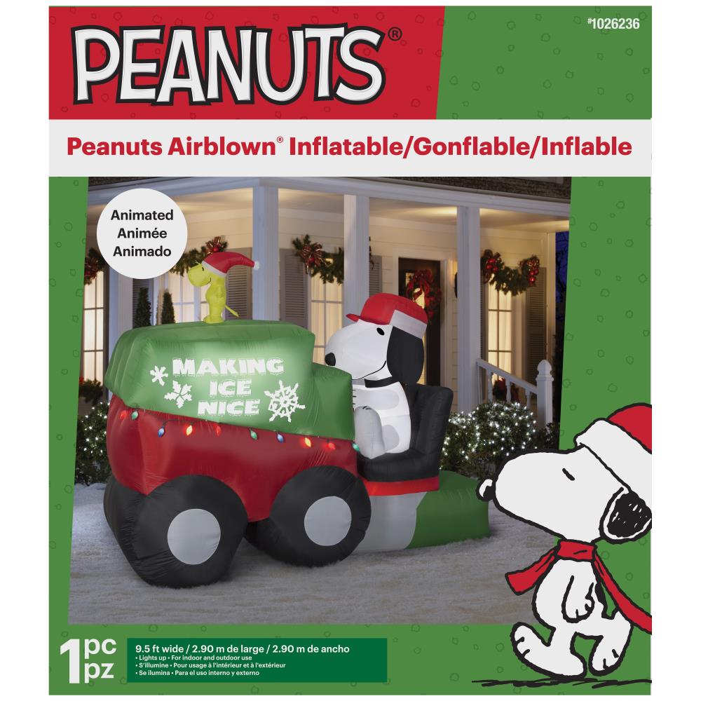 Details about   9.5 FT WIDE GEMMY CHRISTMAS PEANUTS SNOOPY WOODSTOCK ZAMBONI INFLATABLE 