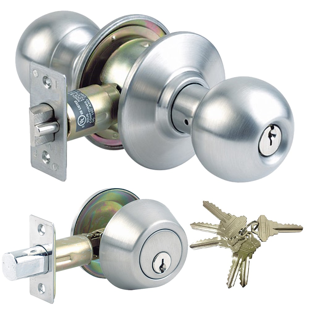 Door Security Entry Lever Mortise Stainless Steel Handle Lock Set Silver US SHIP 