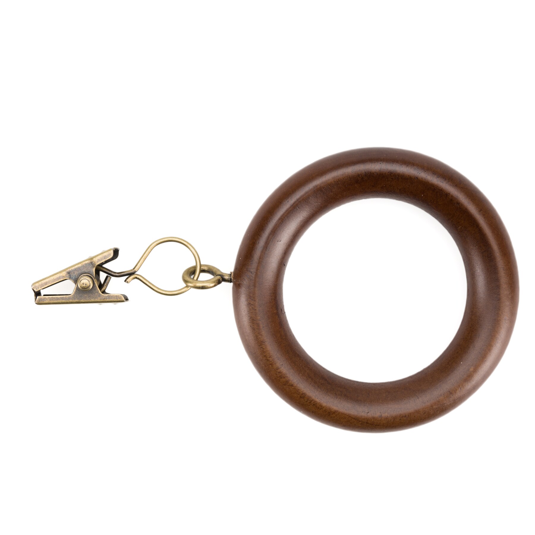 Boho Chic Brown Wood 13 Wooden Curtain Rings with Round Eye fits 1 3/4” rod. 