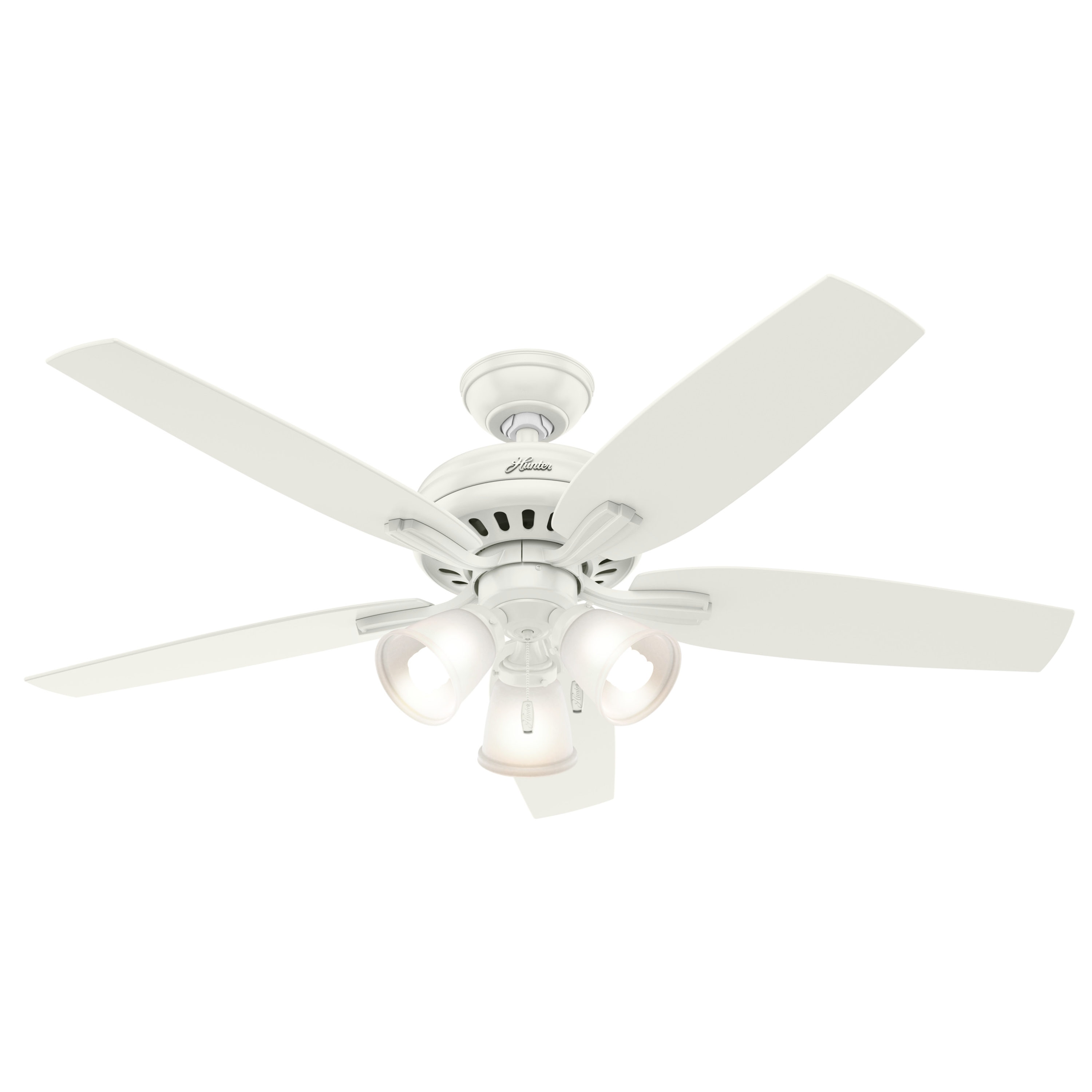 5 Reversible Blades Hunter Newsome 52 White 52" Indoor Ceiling Fan 
