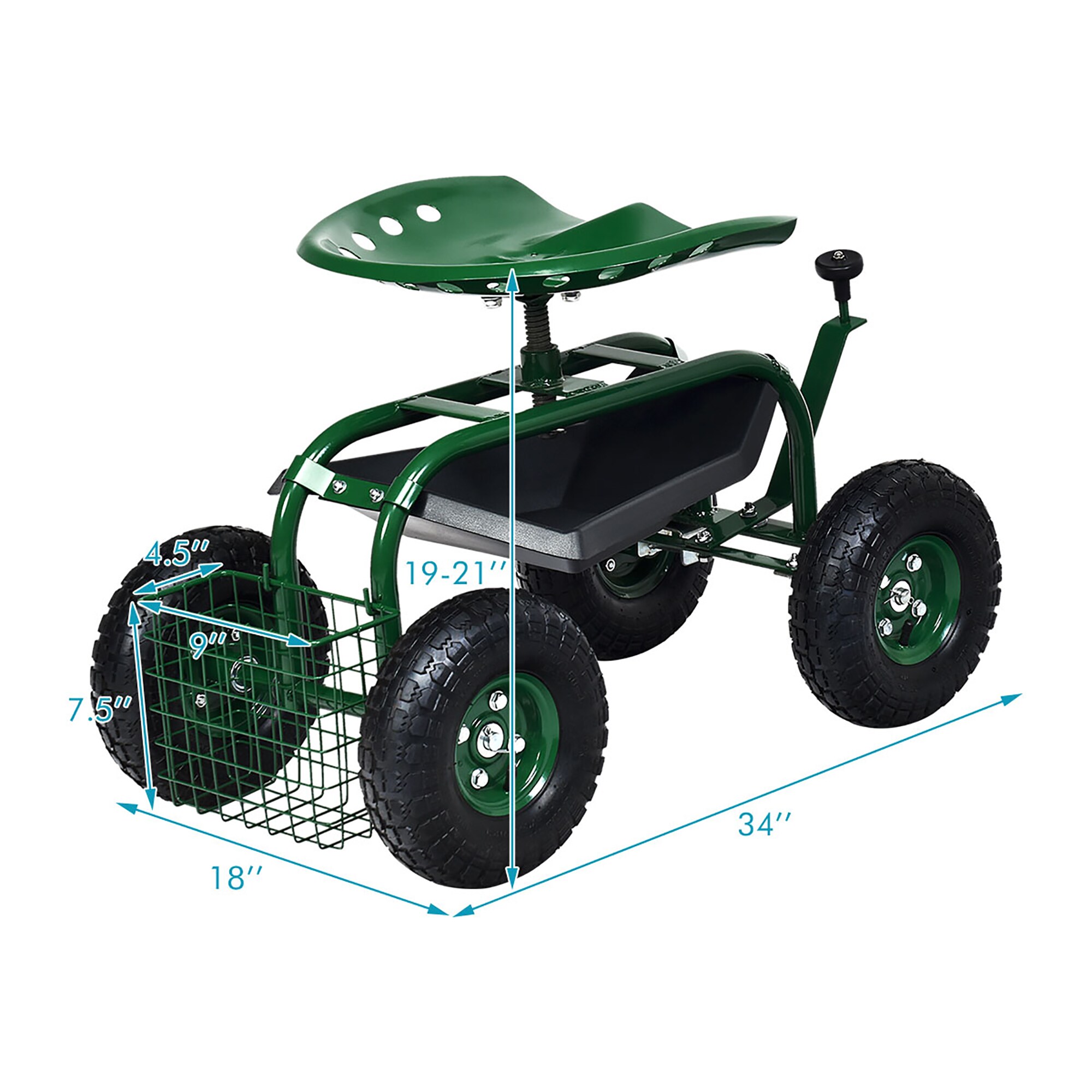 Goplus 0.2-cu ft Steel Yard Cart