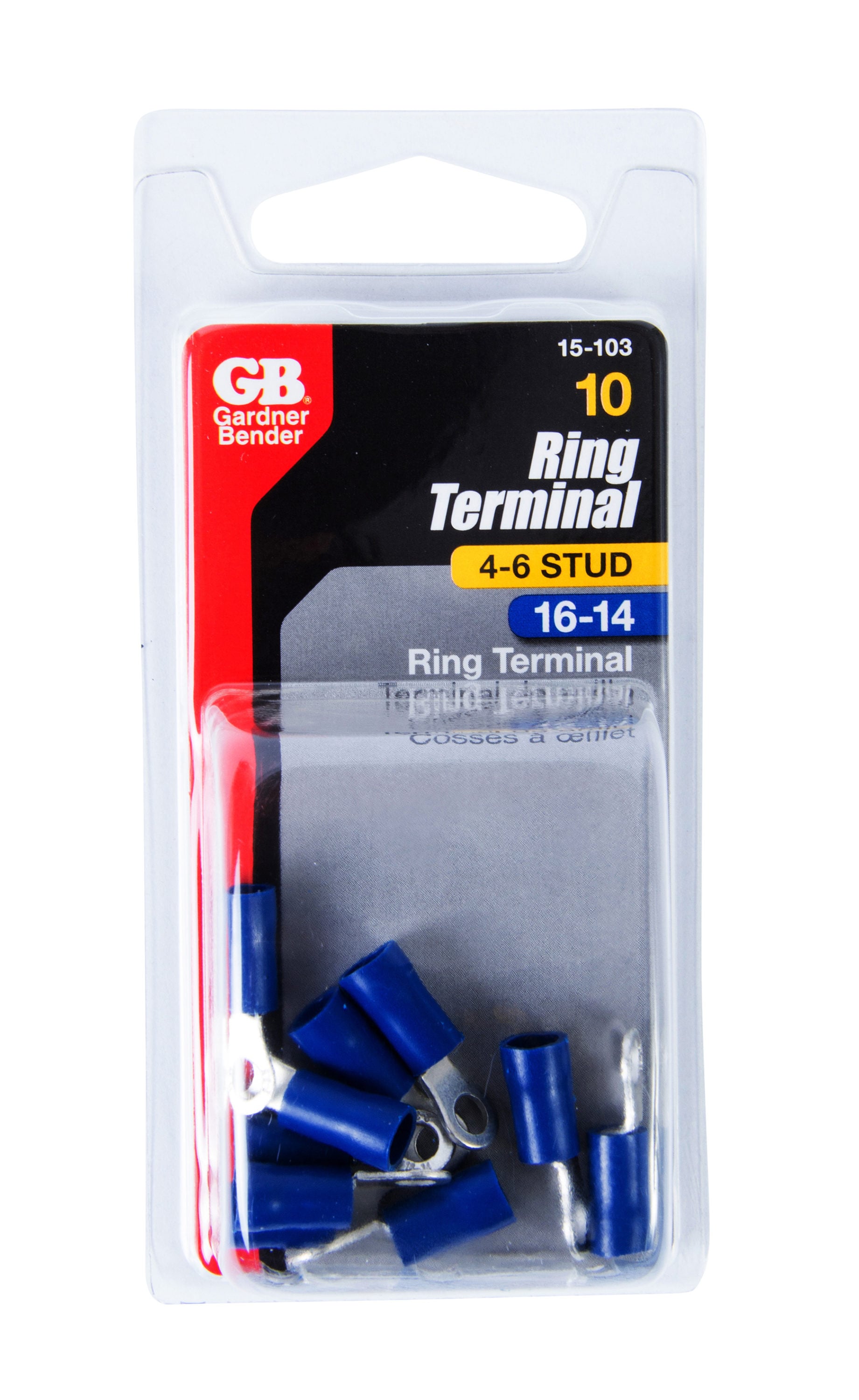 pack of 50 10 Stud - 16-14 Ga High-Temperature Ring Terminals Crimp Supply 