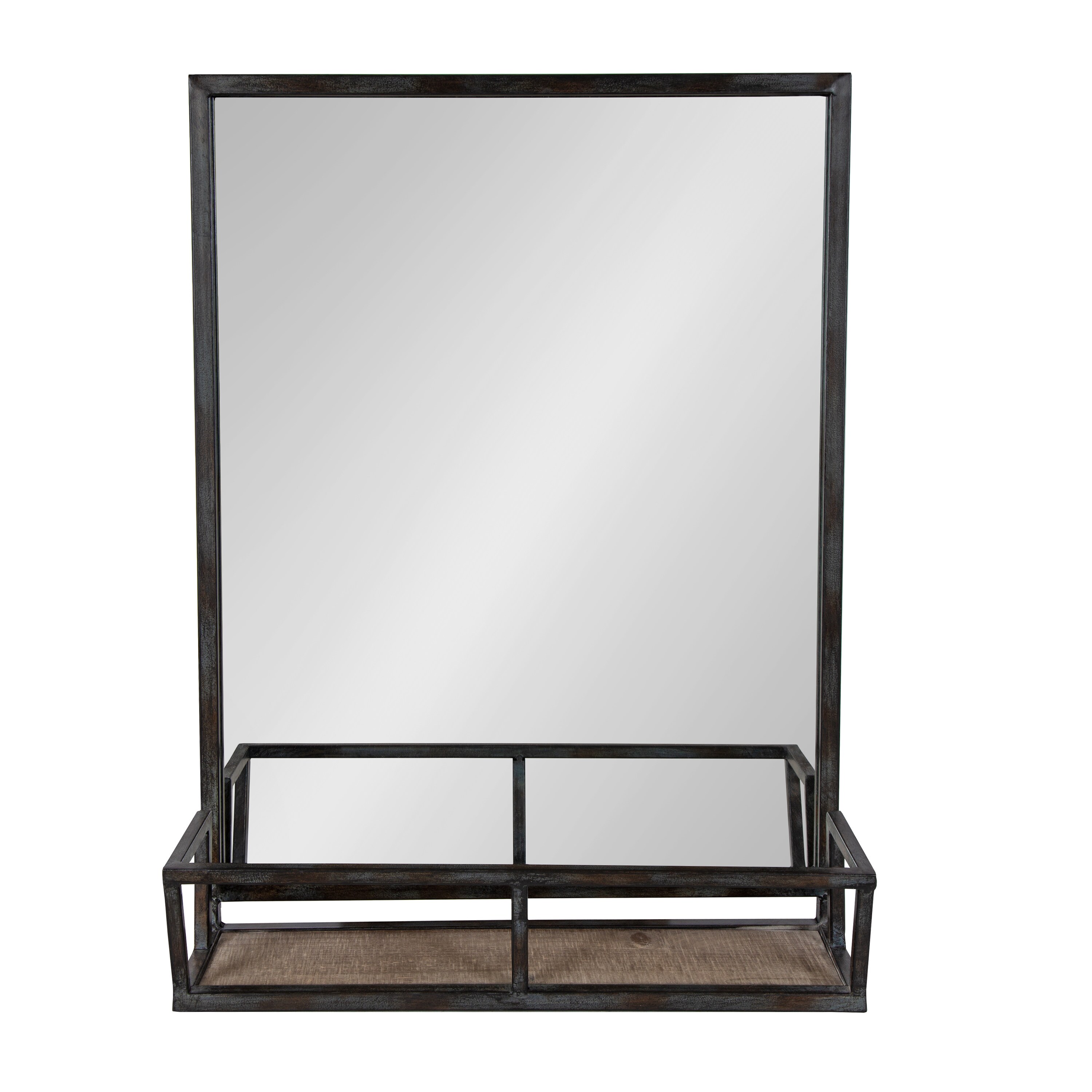 Kate and Laurel Jackson 22-in W x 29-in H Black Framed Wall Mirror