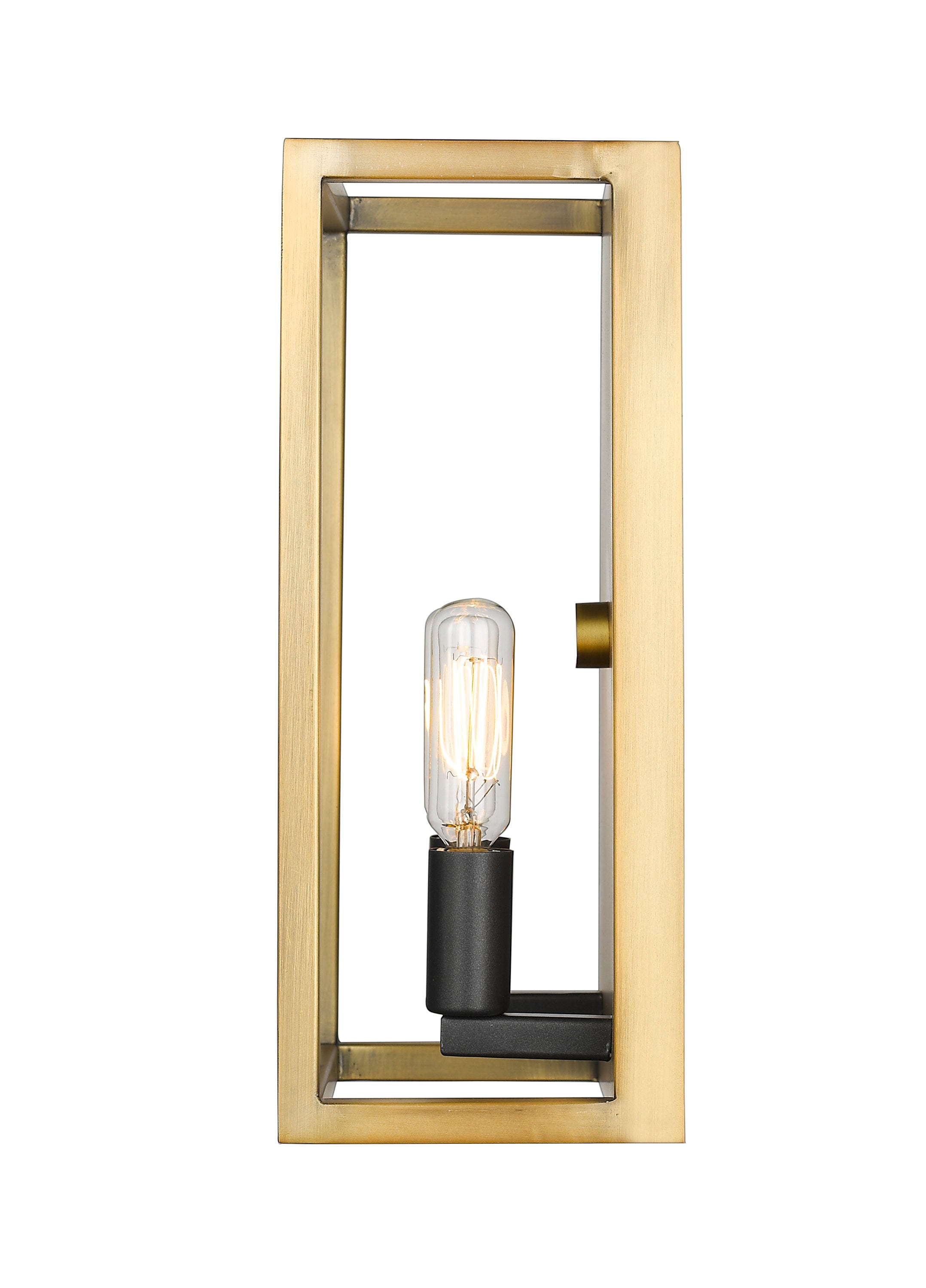 Z-Lite Quadra 4.5-in W 1-Light Olde Brass + Bronze Modern 