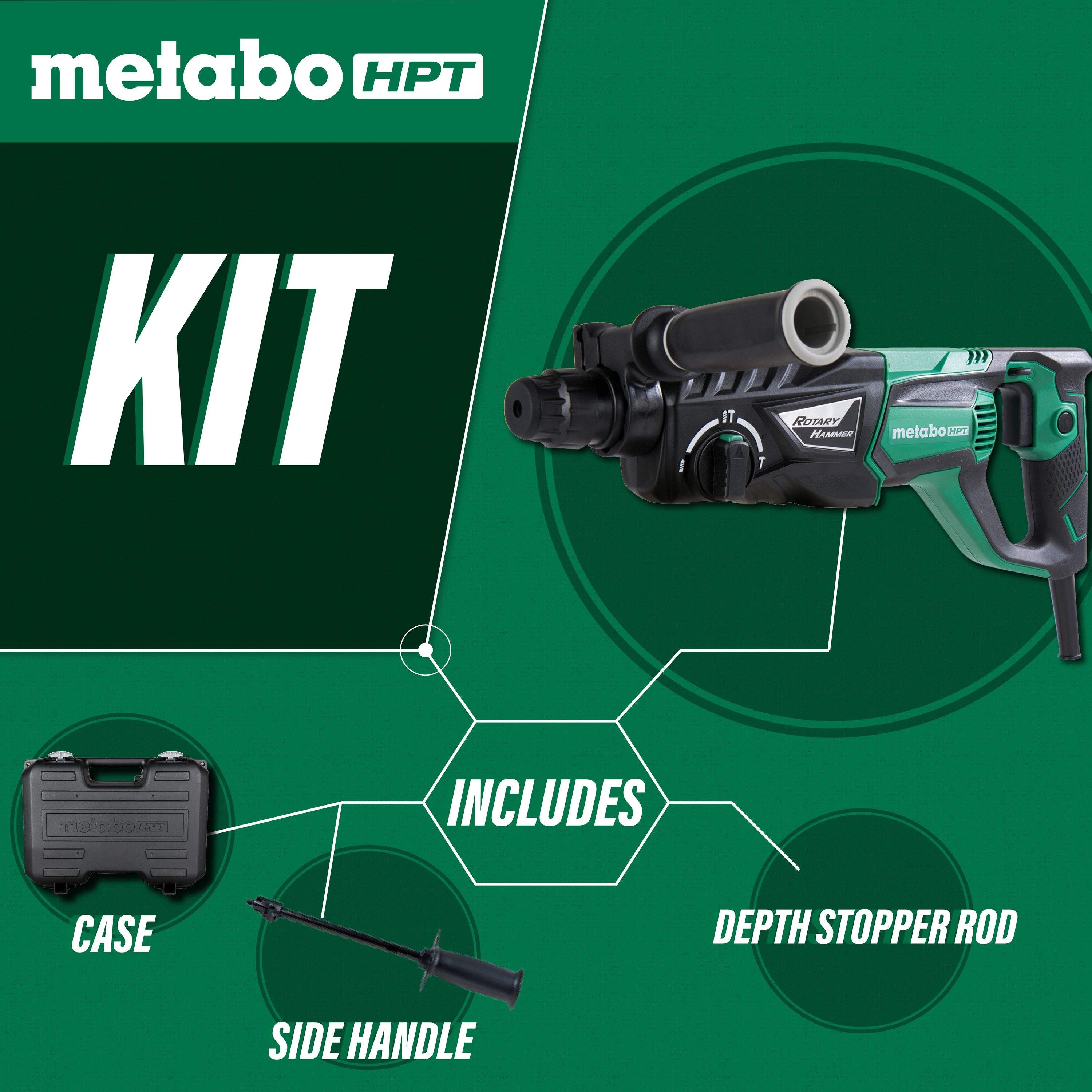 Metabo HPT Sds-plus Sds-plus Variable Speed Corded Rotary Hammer Drill (Included)