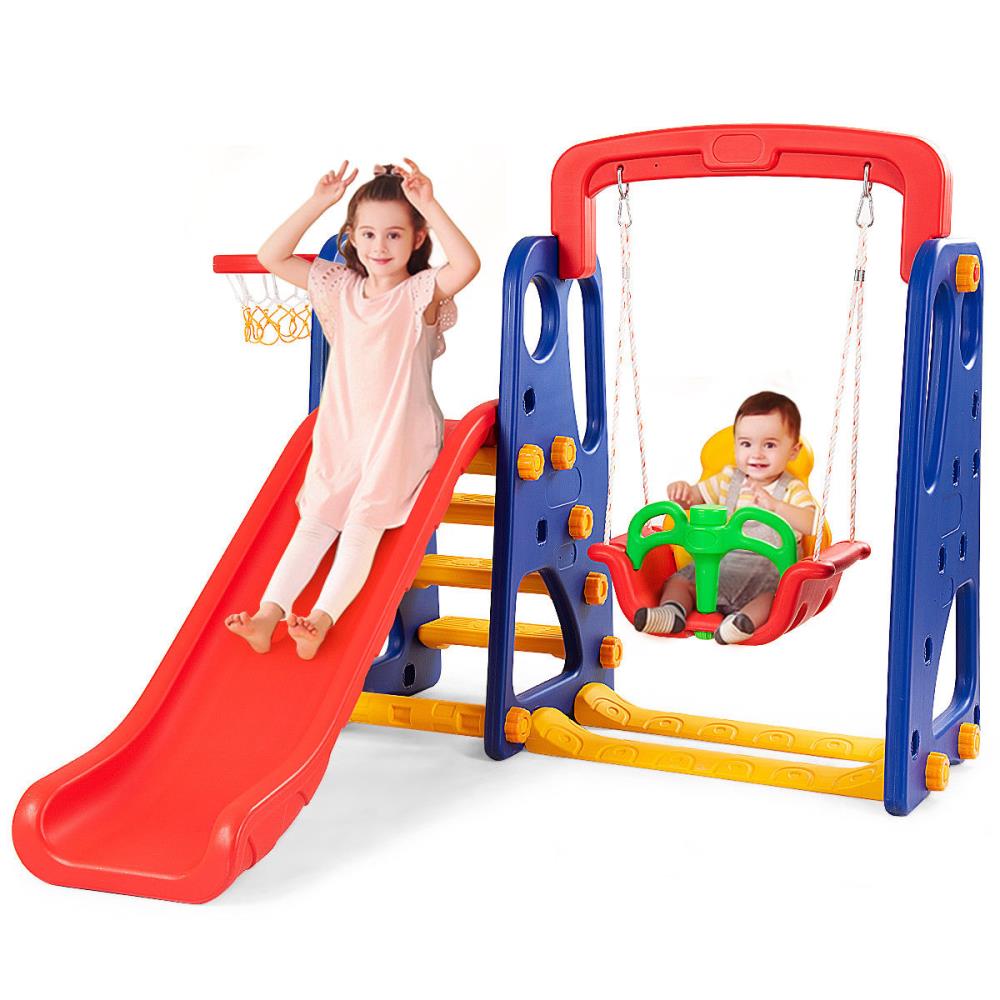 6 In1 Kids Swing Playground Slide Children Play House Outdoor Garden Toddler Toy 