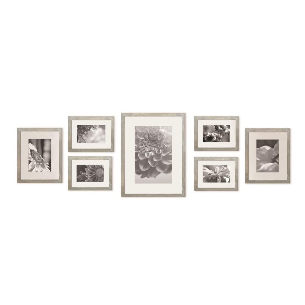 New, Room Essentials Grey and White Veneer 5x7" Photo Picture Frame 6 PACK 