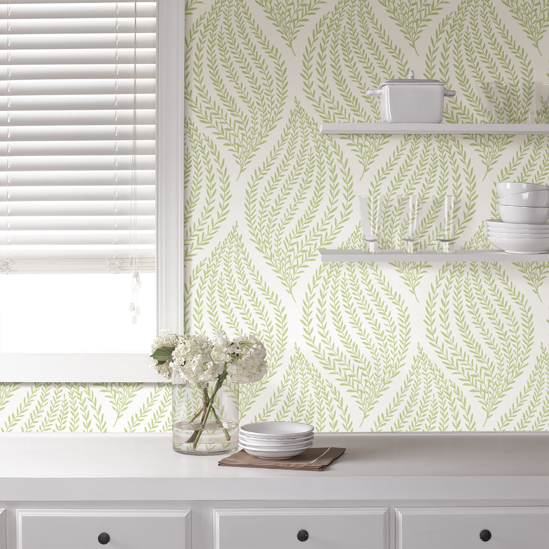 Brewster Wallcovering Peel and Stick 30-sq ft Lime Vinyl Ivy/Vines Self