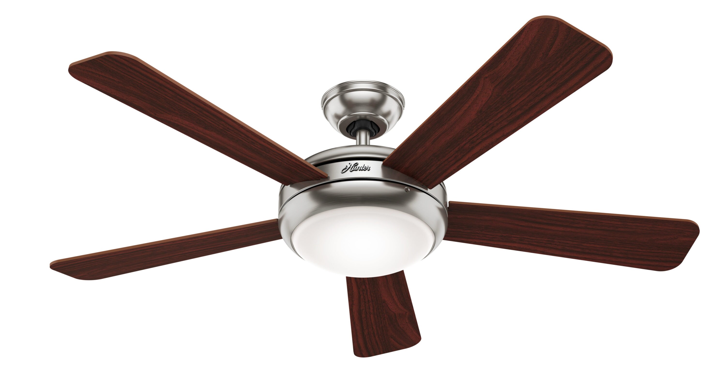 HUNTER 52" Palermo Brushed Nickel Ceiling Fan with Light 59052 